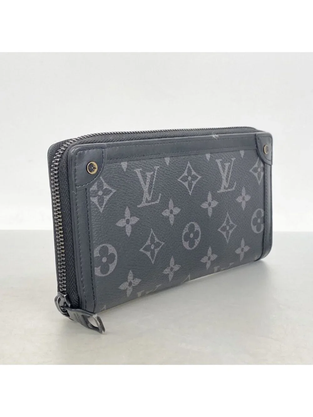 Louis Vuitton Wallet Monogram Eclipse Trunk Zippy Black